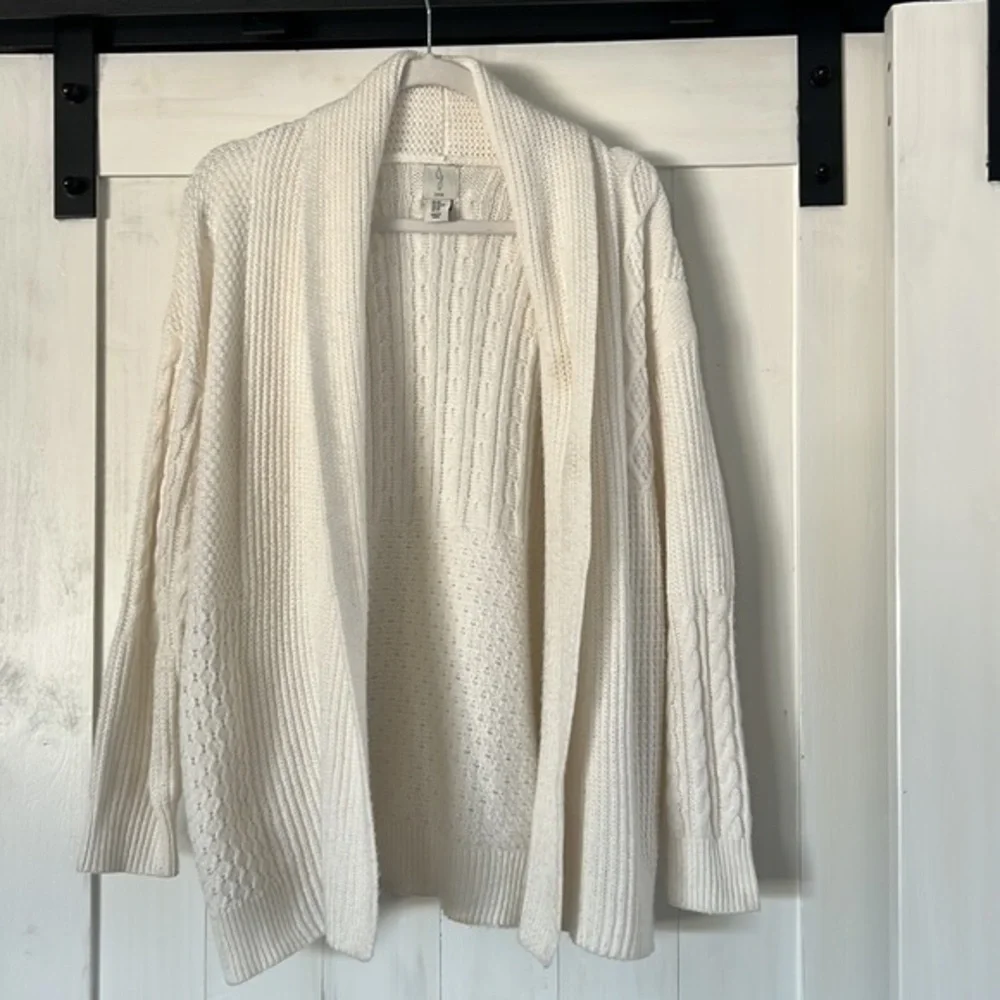 Joie size XS cable knit collared open front cardigan